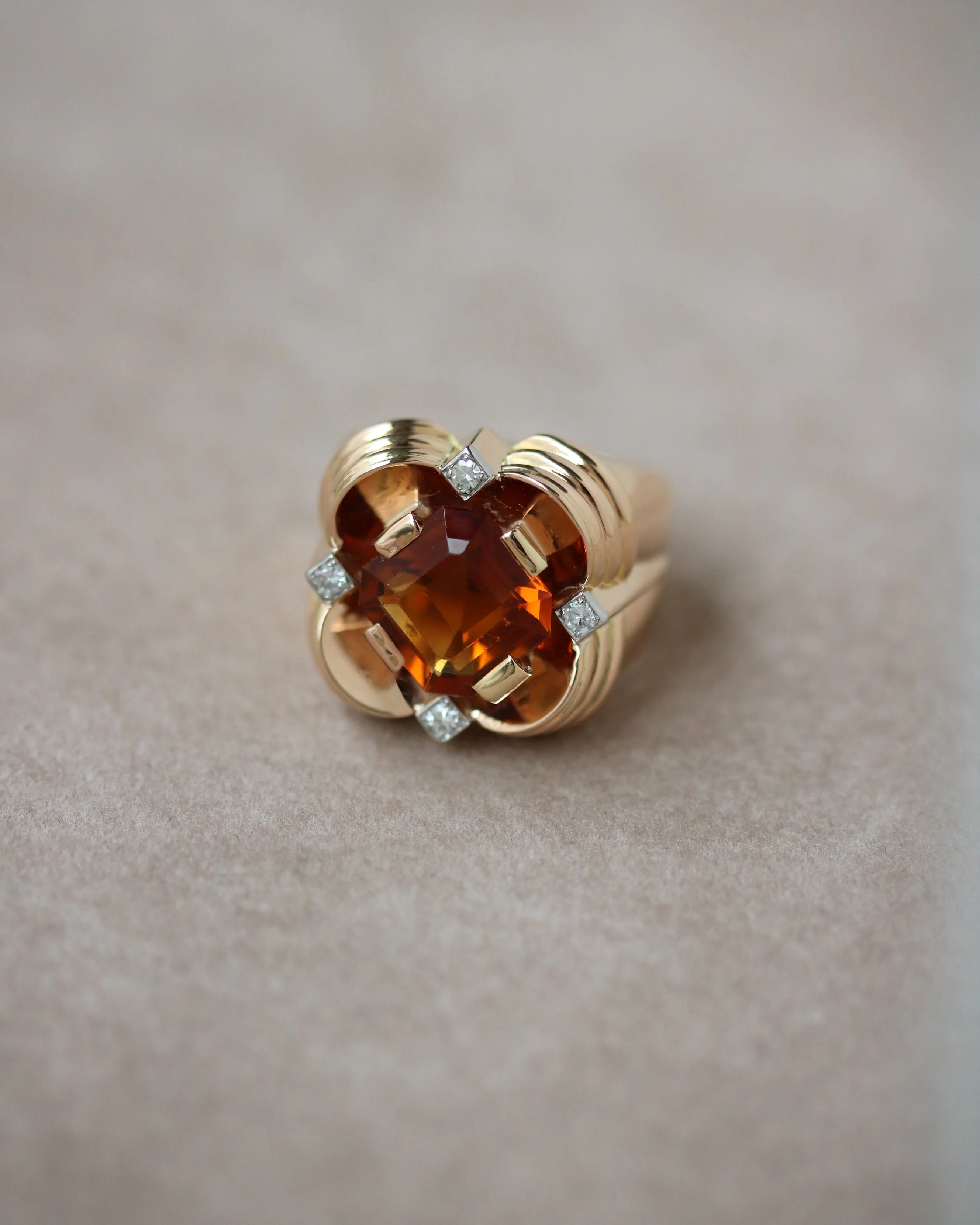 Bague Tank Citrine Orange Or Rose - Image 2