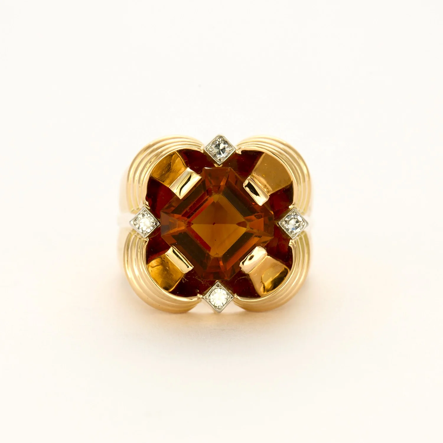 Bague Tank Citrine Orange Or Rose - Image 5