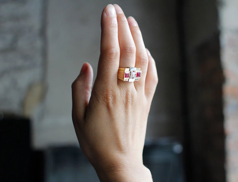 Bague Tank Diamant et Verneuils - Image 6