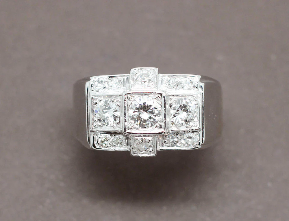 Bague Tank Or Blanc Diamants - Image 3