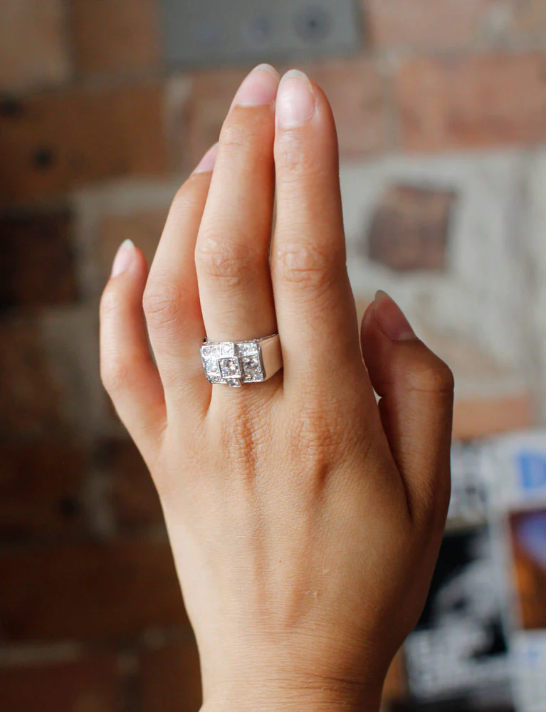 Bague Tank Or Blanc Diamants - Image 7
