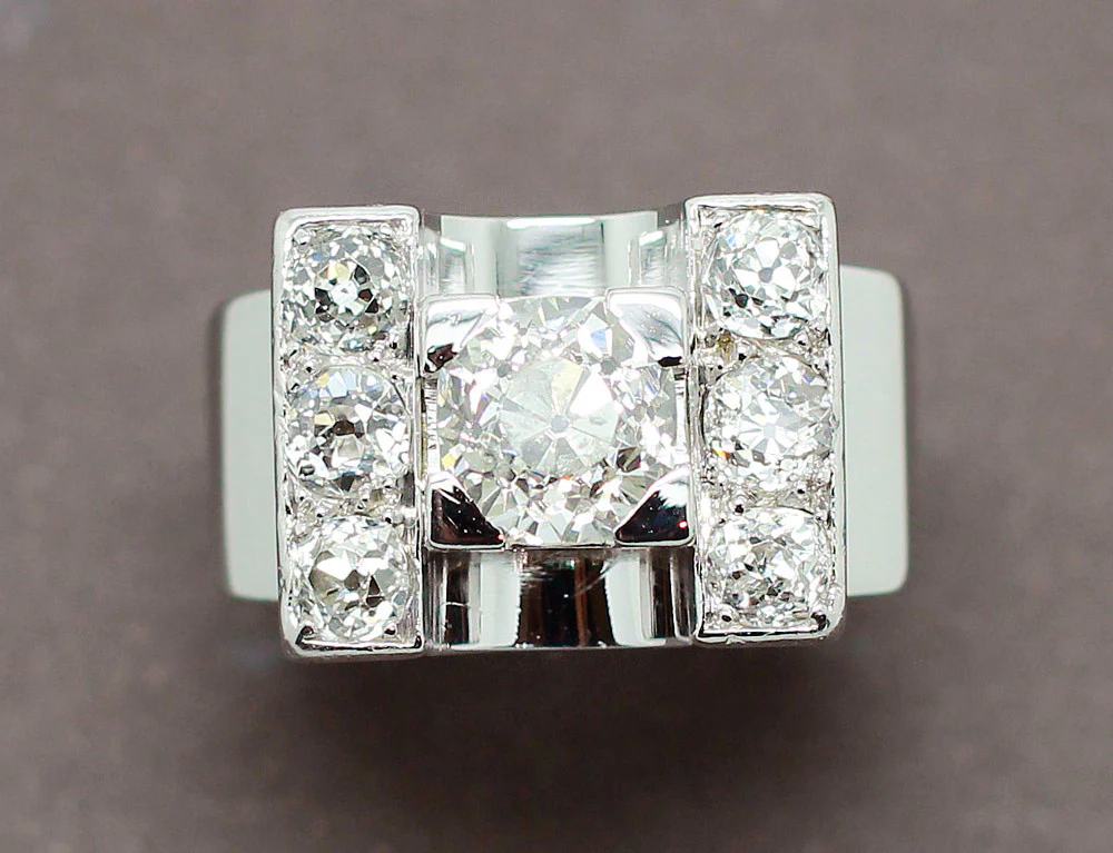 Bague Tank Or Blanc Diamants - Image 3