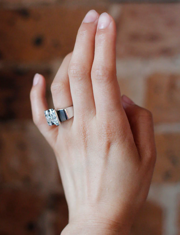 Bague Tank Or Blanc Diamants - Image 7