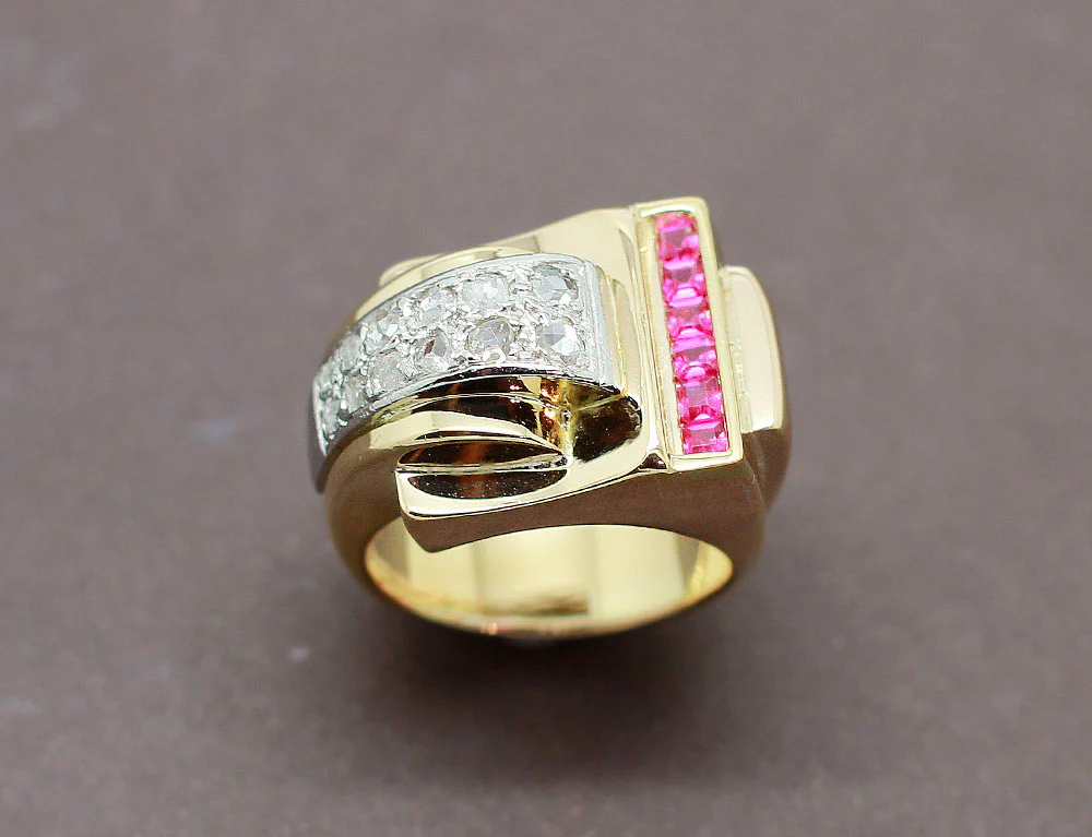 Bague Tank Or Diamants Verneuils - Image 2