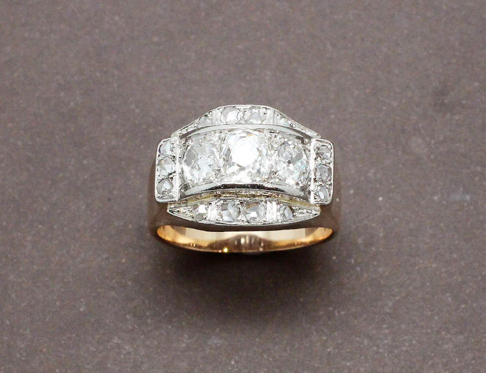 Bague Tank Or et Diamants - Image 2
