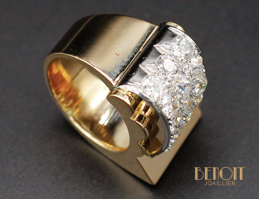 Bague Tank Or et Diamants - Image 4
