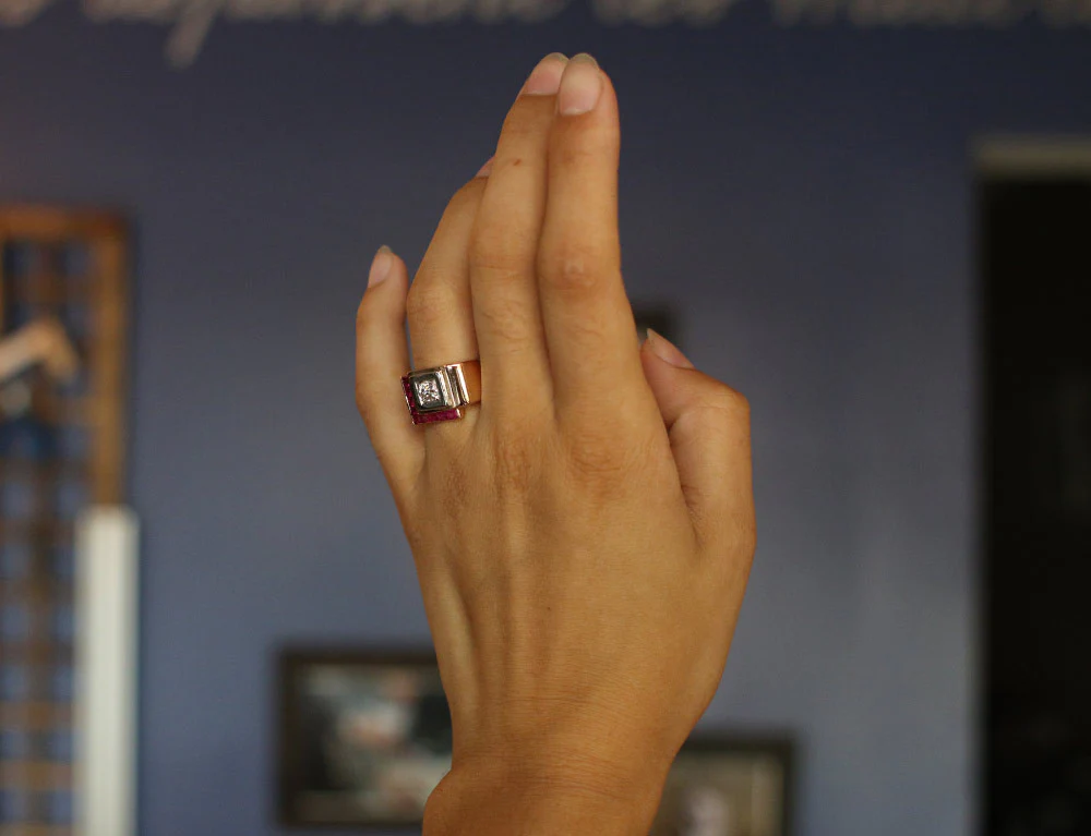 Bague Tank Or Rose et Diamant - Image 6