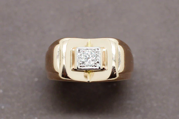 Bague Tank Or Jaune et Diamant - Image 3