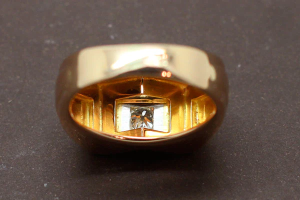 Bague Tank Or Jaune et Diamant - Image 6