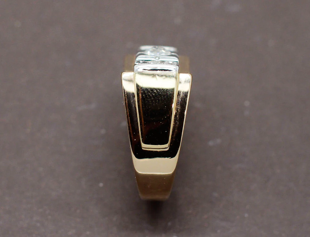 Bague Tank Or Jaune et Diamants - Image 4