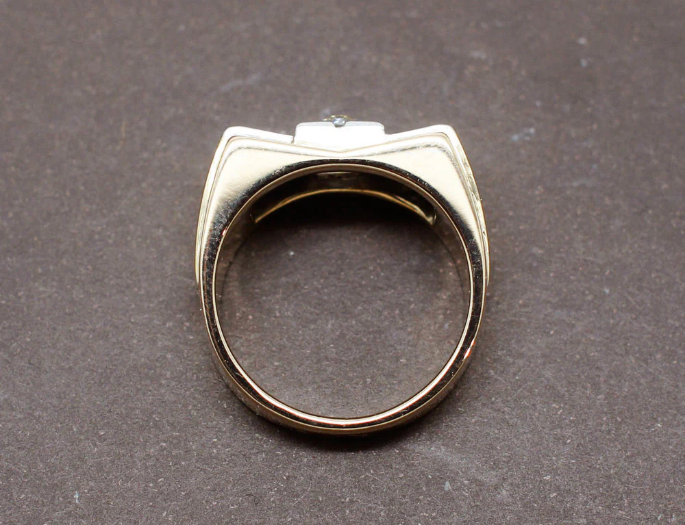 Bague Tank Or Jaune et Diamants - Image 5