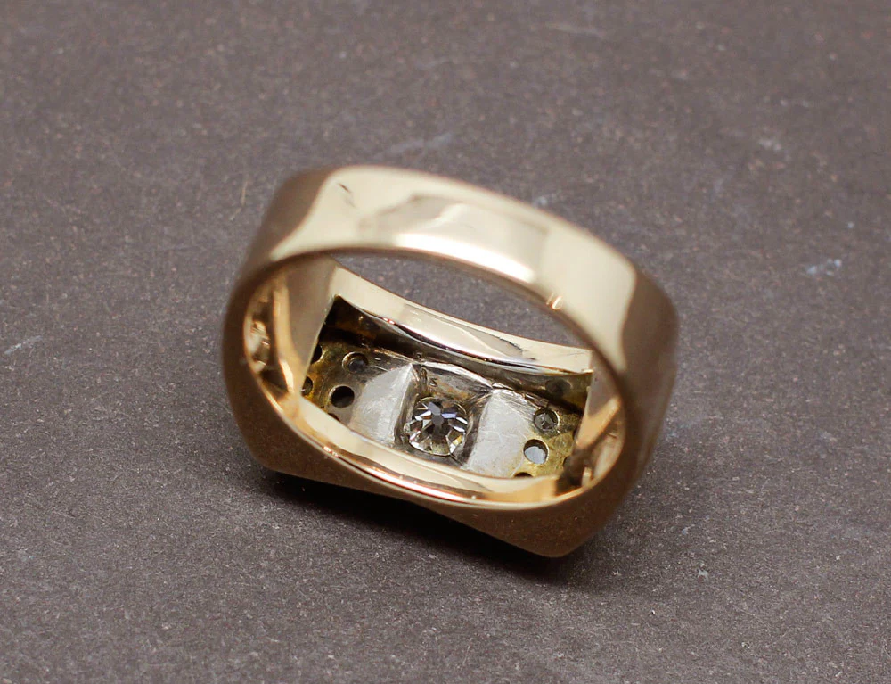 Bague Tank Or Jaune et Diamants - Image 6