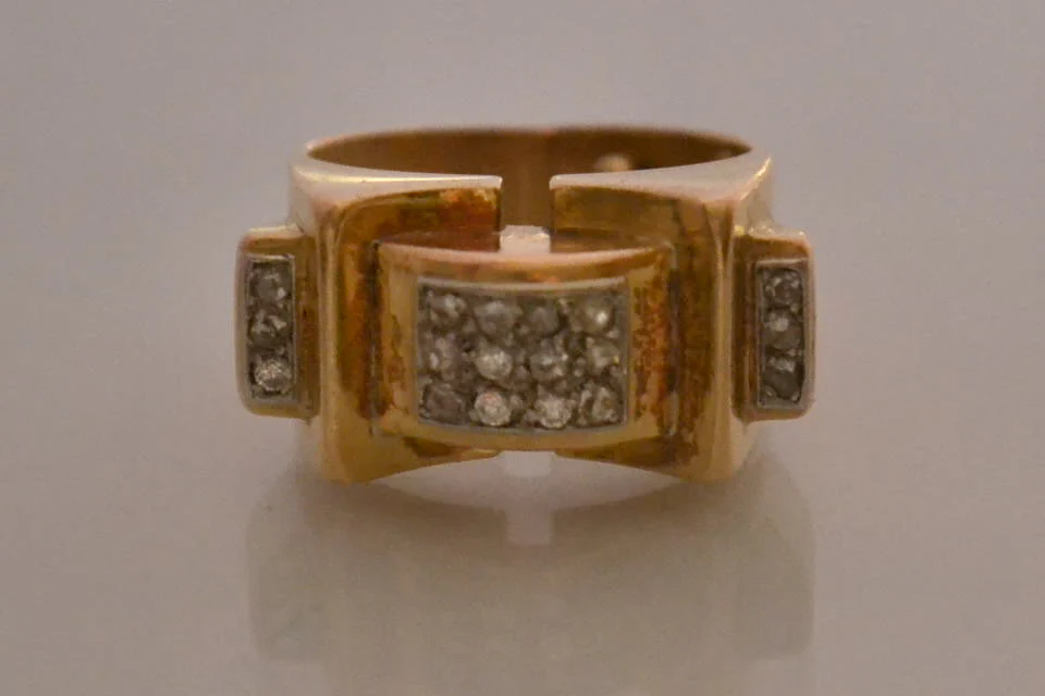 Bague Tank Or Jaune et Diamants - Image 3