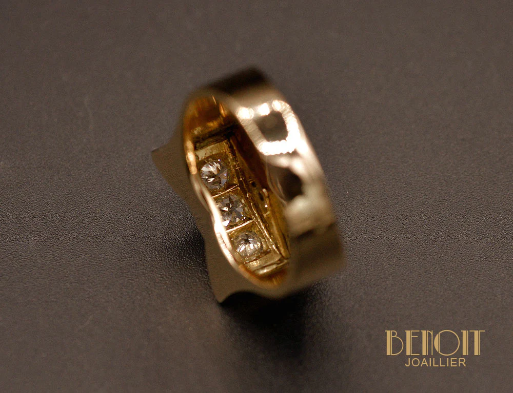 Bague Tank Or Rose et Diamants - Image 5