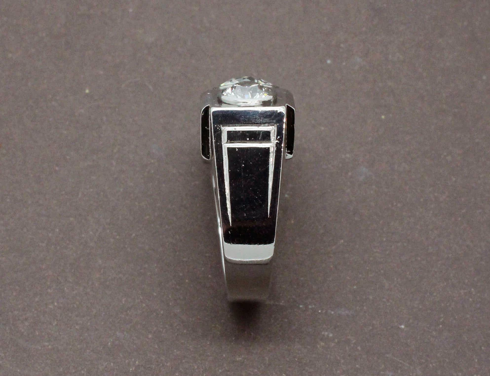 Bague Tank Platine et Diamants - Image 3