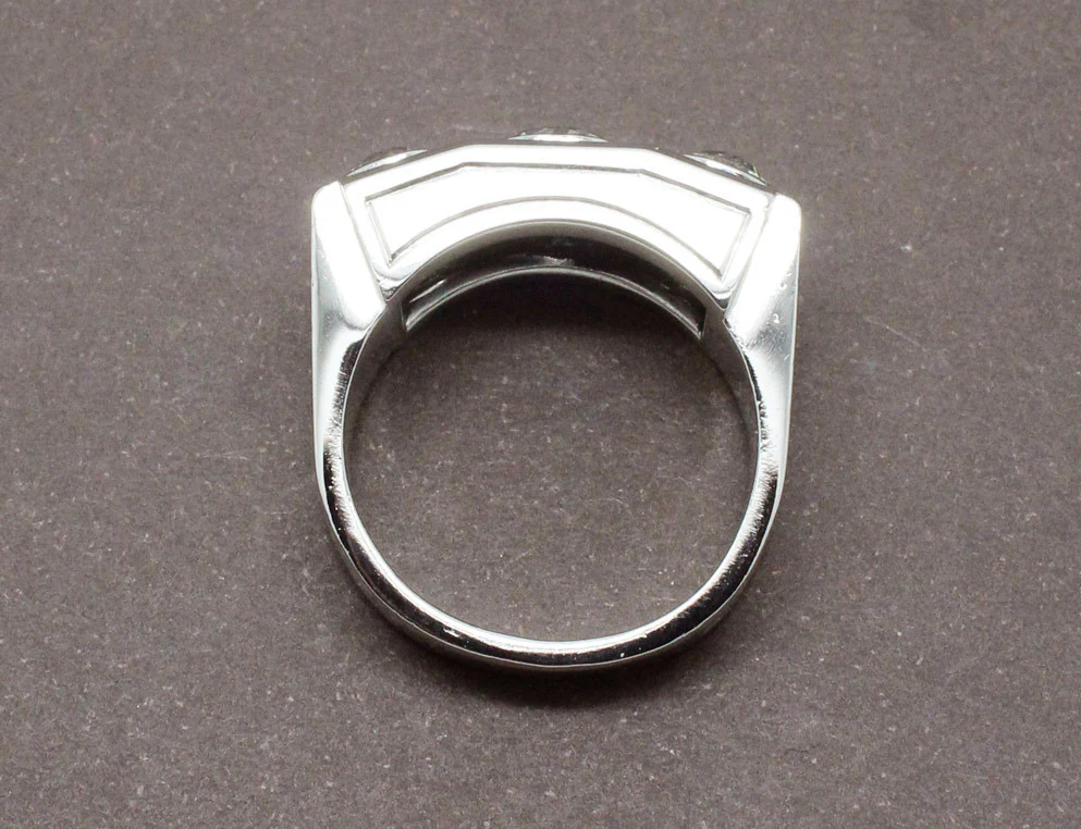Bague Tank Platine et Diamants - Image 5