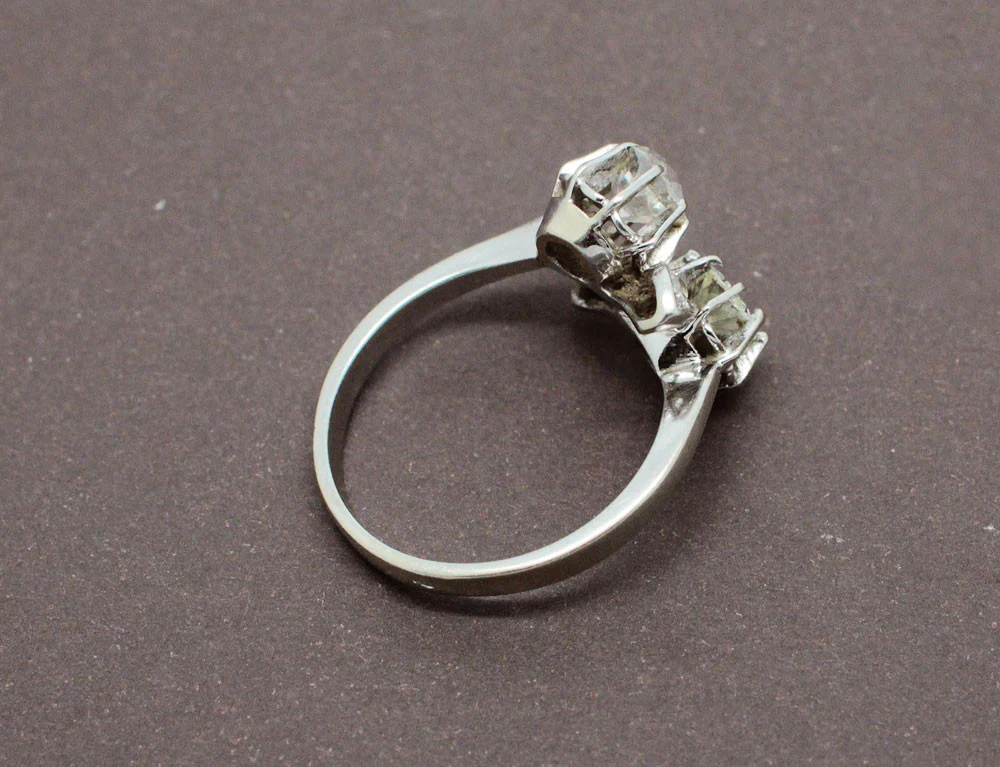 Bague Toi et Moi Ancienne Diamants 1 Carat - Image 4