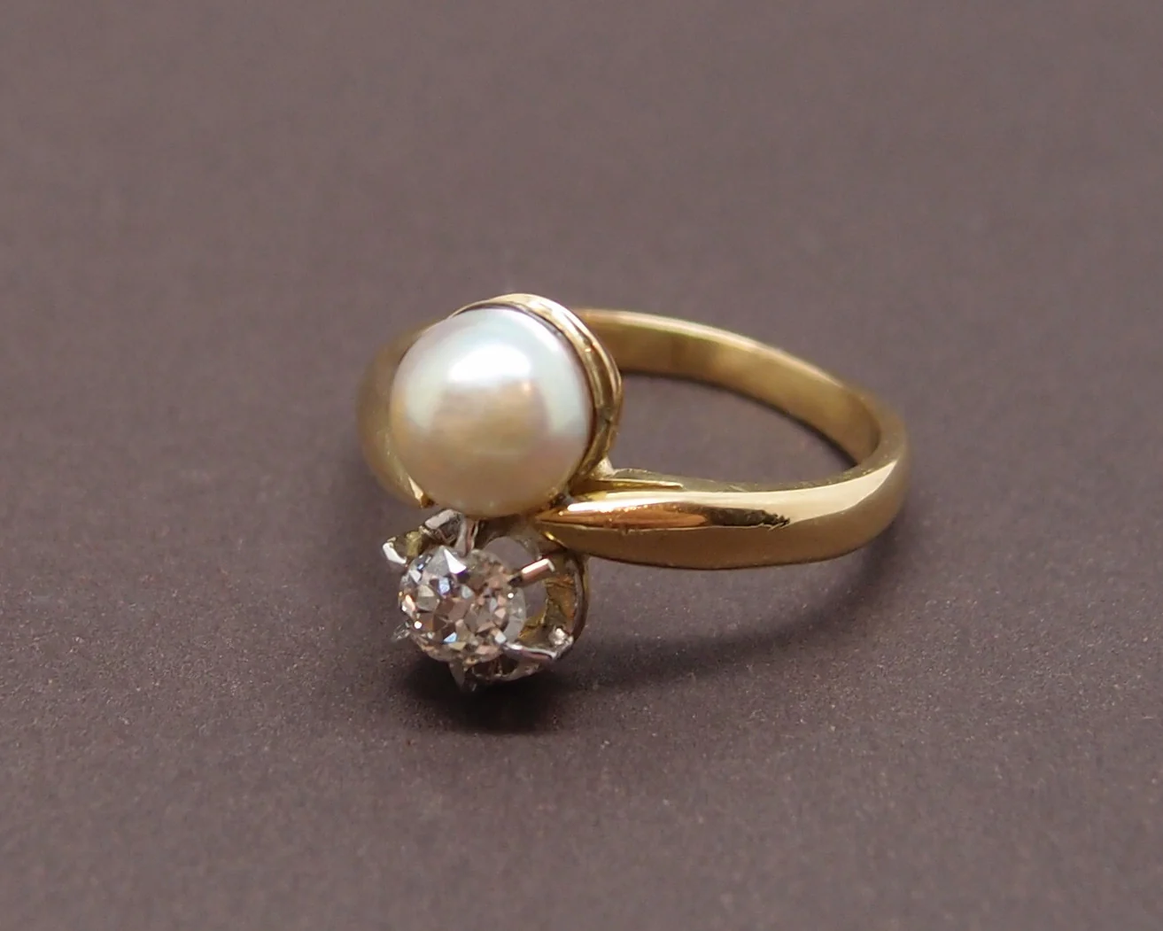 Bague toi et moi Diamant et perle Mabé - Image 3