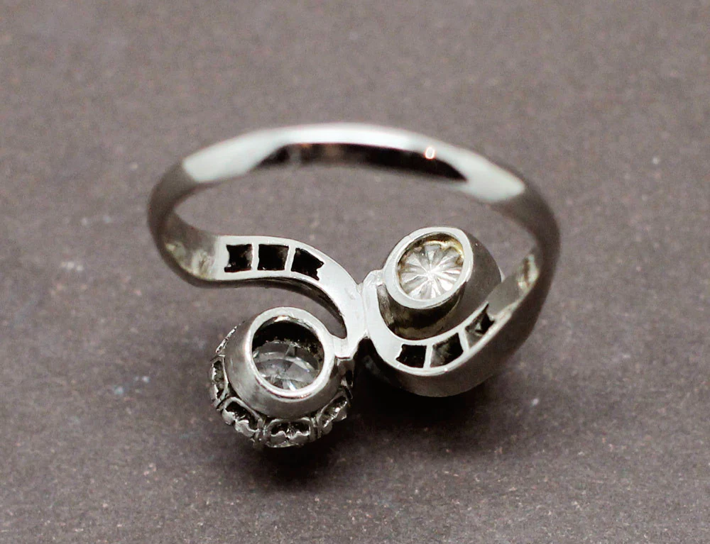 Bague Toi et Moi Diamant Perle - Image 6