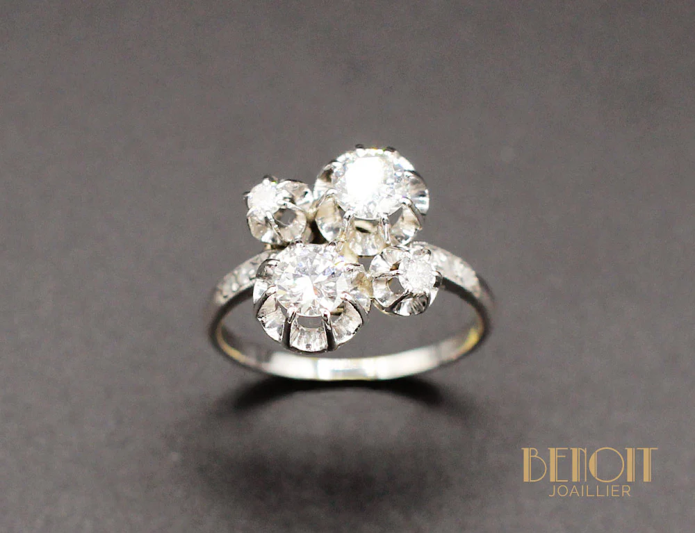 Bague Toi et Moi Diamants 1930 - Image 2