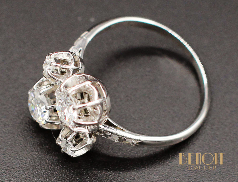 Bague Toi et Moi Diamants 1930 - Image 6