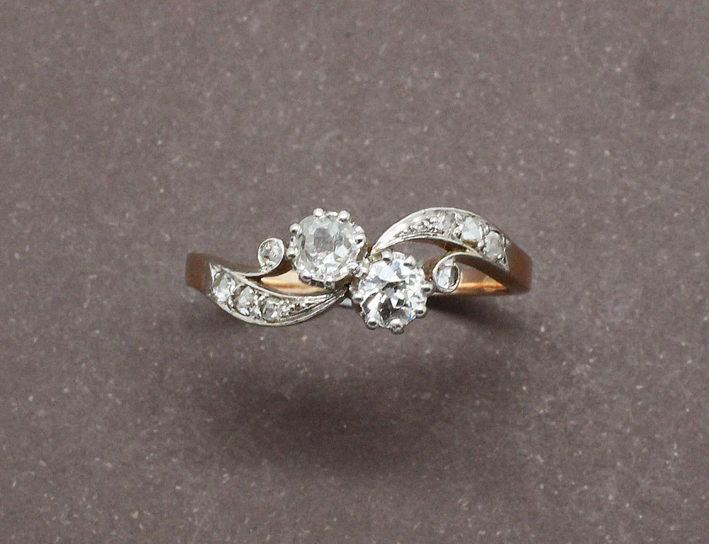 Bague Toi et Moi Diamants Or Rose - Image 3