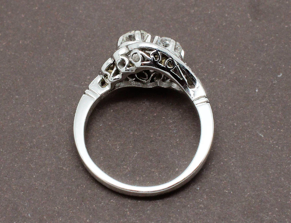 Bague Toi et Moi Or Blanc et Diamants - Image 4