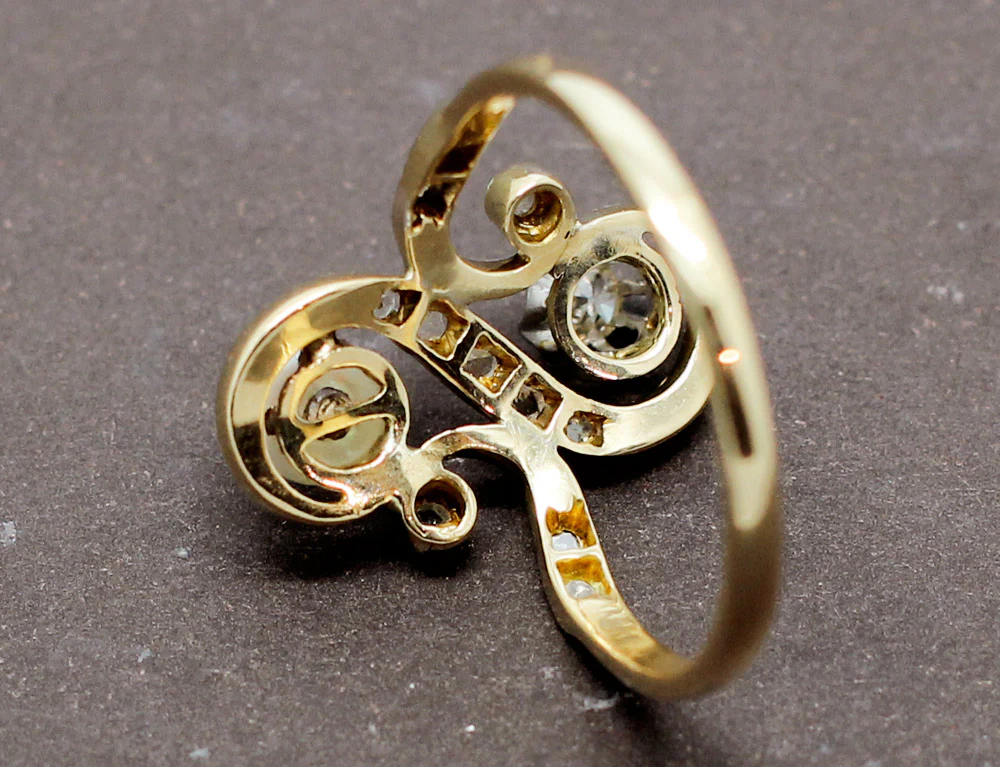 Bague Toi et Moi Perle Diamant - Image 6