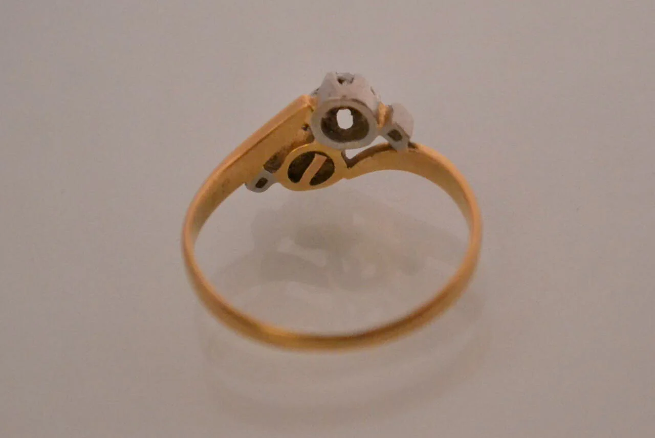 Bague Toi et Moi Perle Diamants - Image 2