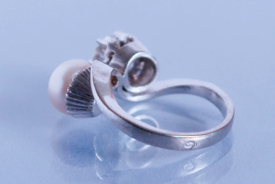 Bague Toi et moi Perle et diamant - Image 3
