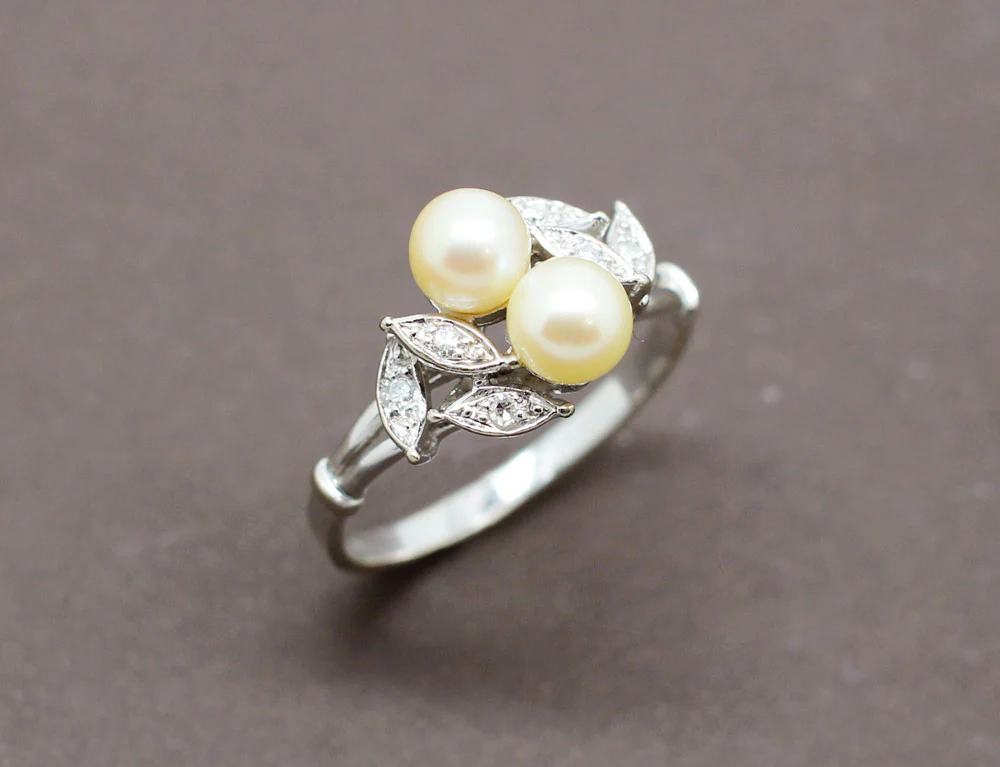 Bague Toi et Moi Perles Diamants