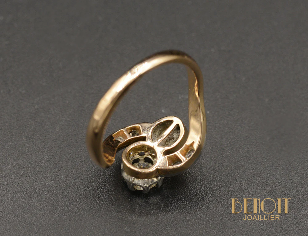 Bague Toi et Moi Perle et Diamant - Image 4