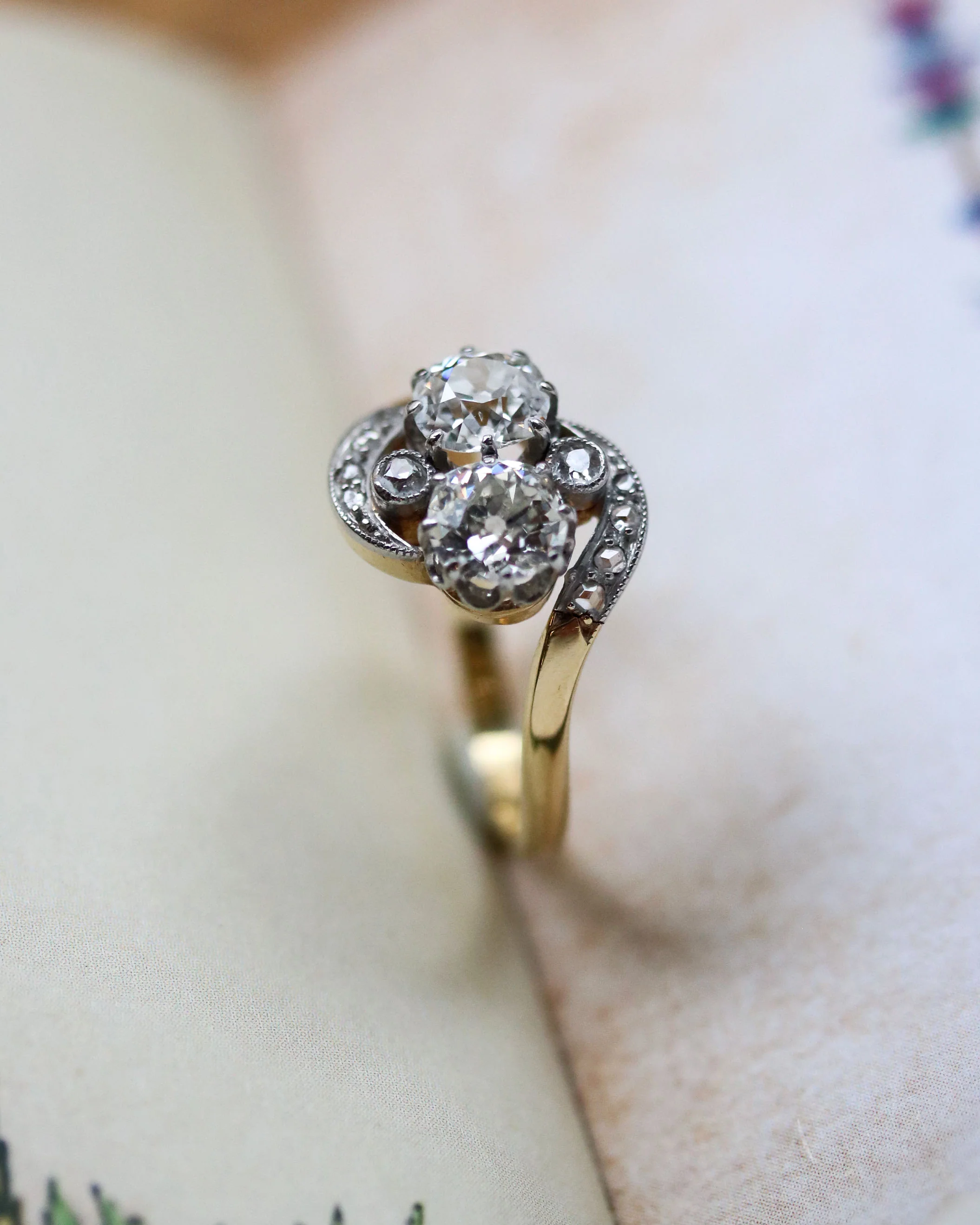 Bague Toi & Moi Tourbillon Diamants et Or - Image 3