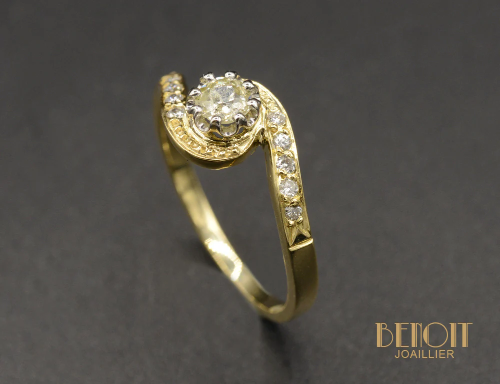 Bague Tourbillon Diamant Jaune - Image 3
