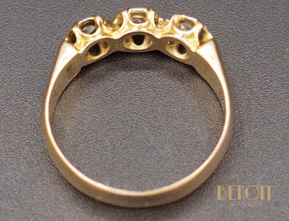 Bague XIXe Trois Diamants - Image 3