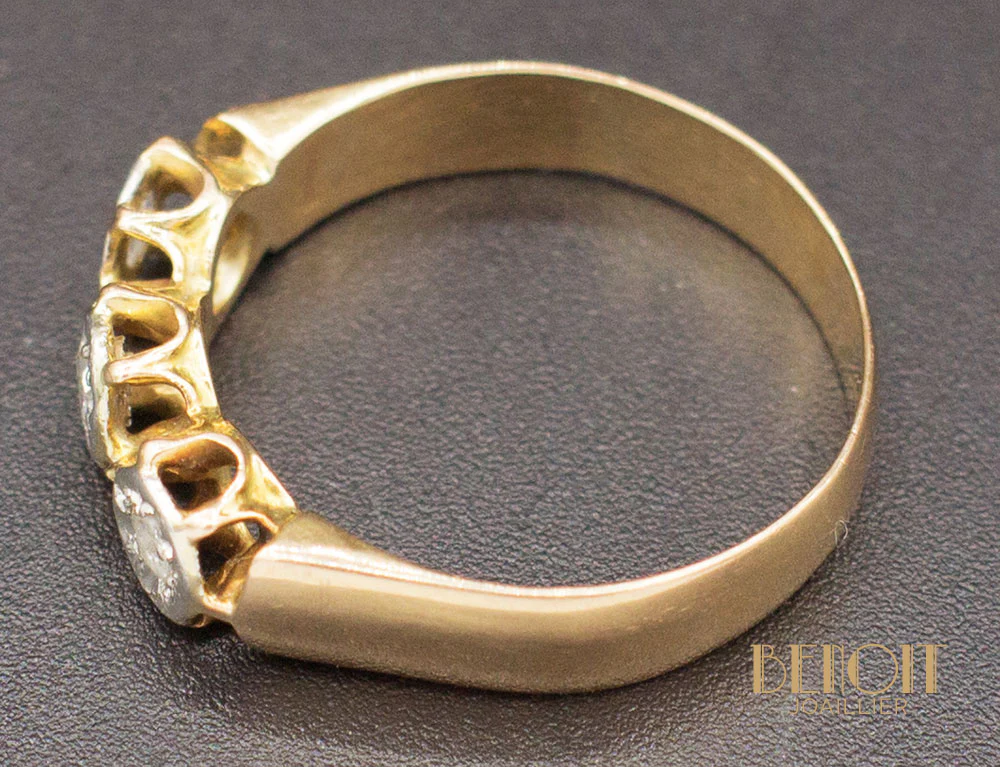 Bague XIXe Trois Diamants - Image 4