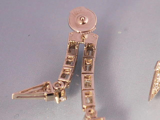 Boucle d oreille art deco diamant platine - Image 3