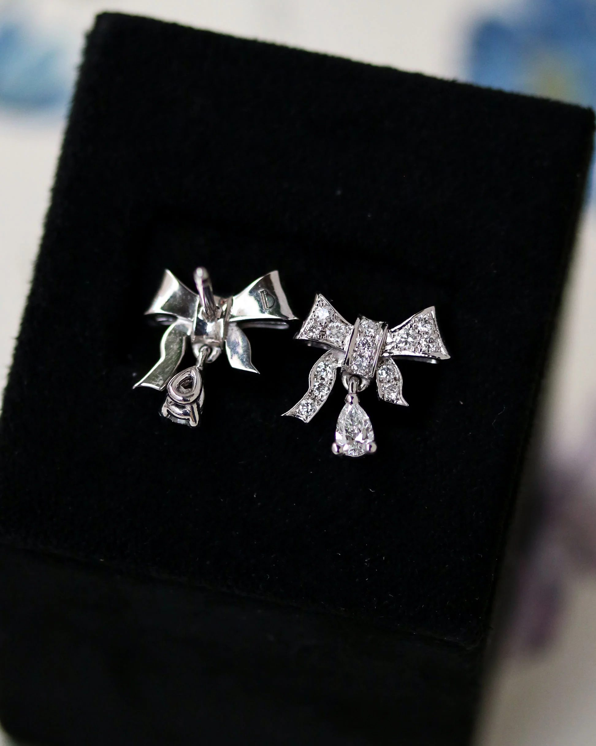 Boucle d'Oreilles Création Benoit Joaillier "Noeuds Style Art Déco" Diamants - Image 3
