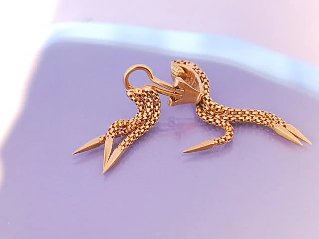 Boucles d oreille art deco en or jaune - Image 4