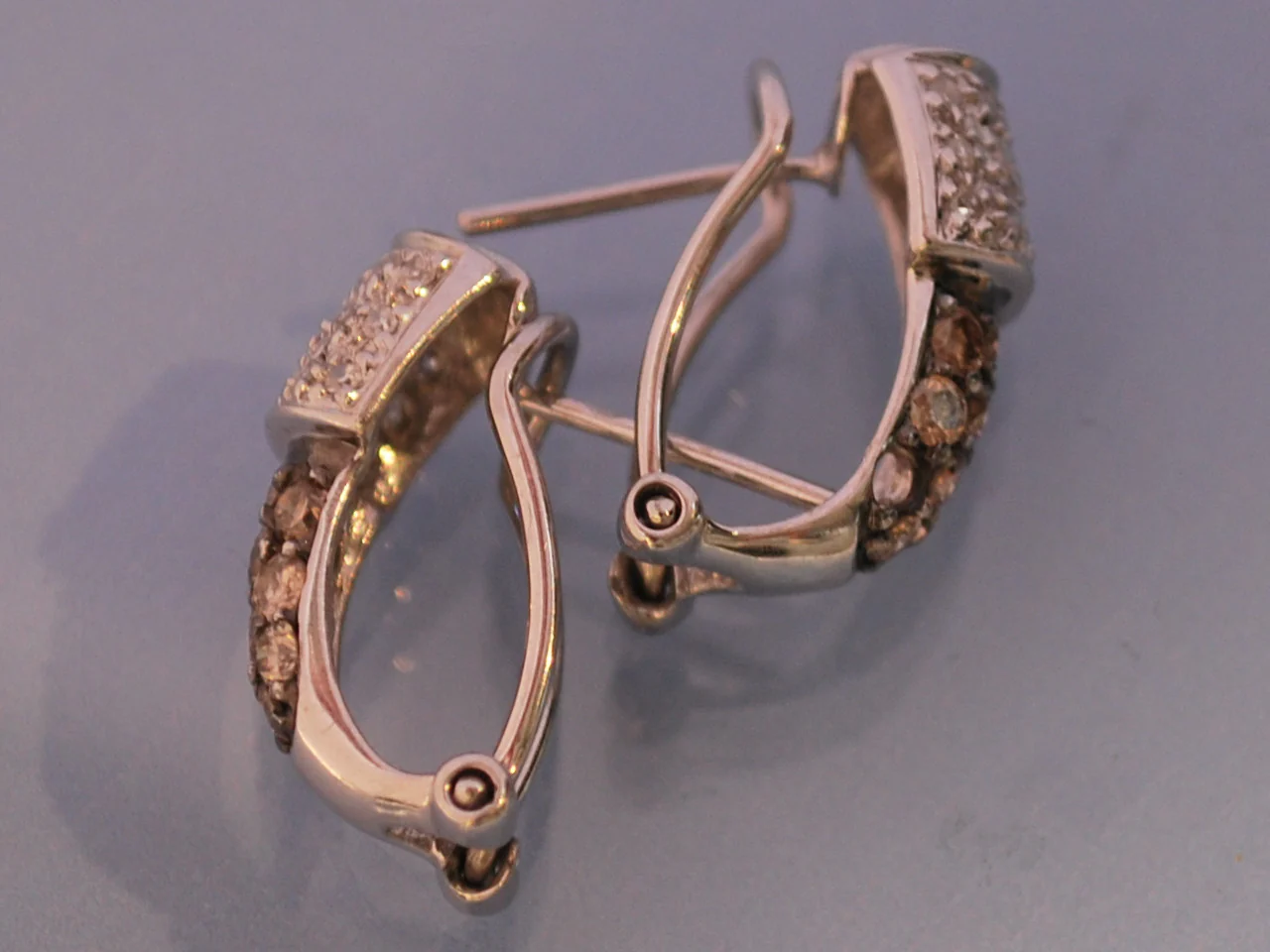 Boucles d oreille diamants cognac - Image 2