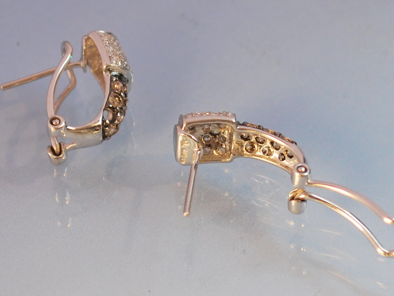 Boucles d oreille diamants cognac - Image 3