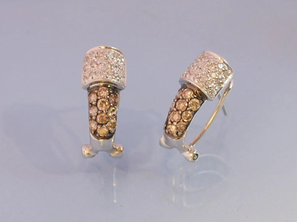Boucles d oreille diamants cognac - Image 4