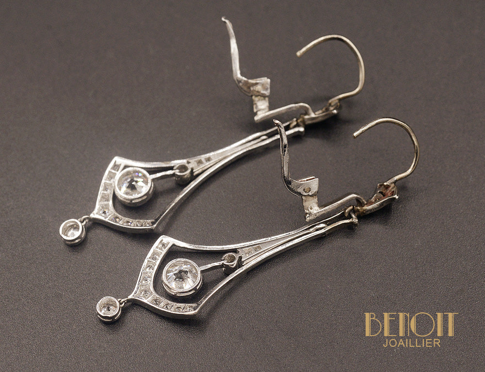 Boucles d’oreilles Art Déco Diamants - Image 4