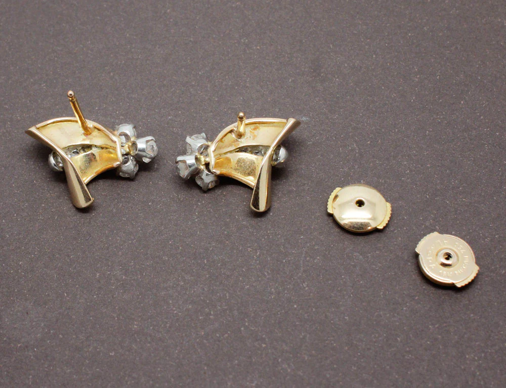 Boucles d'Oreilles 1950 Or et Diamants - Image 3