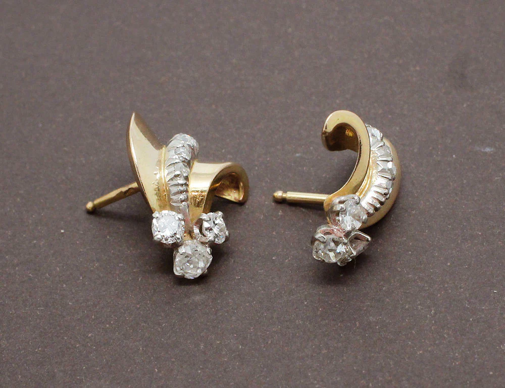 Boucles d'Oreilles 1950 Or et Diamants - Image 5