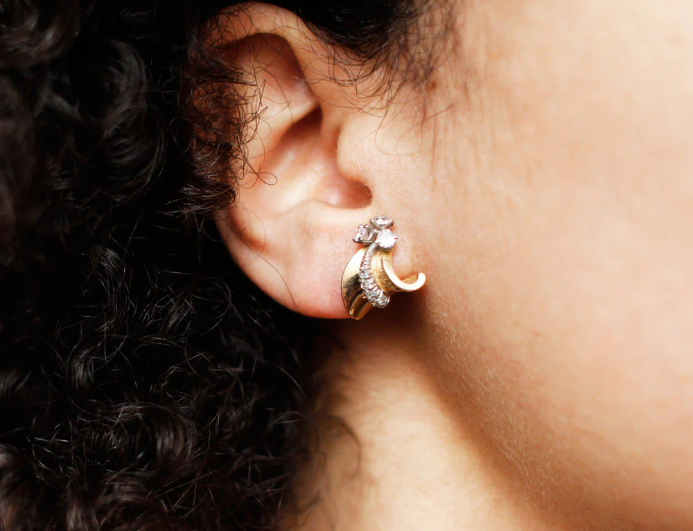 Boucles d'Oreilles 1950 Or et Diamants - Image 6