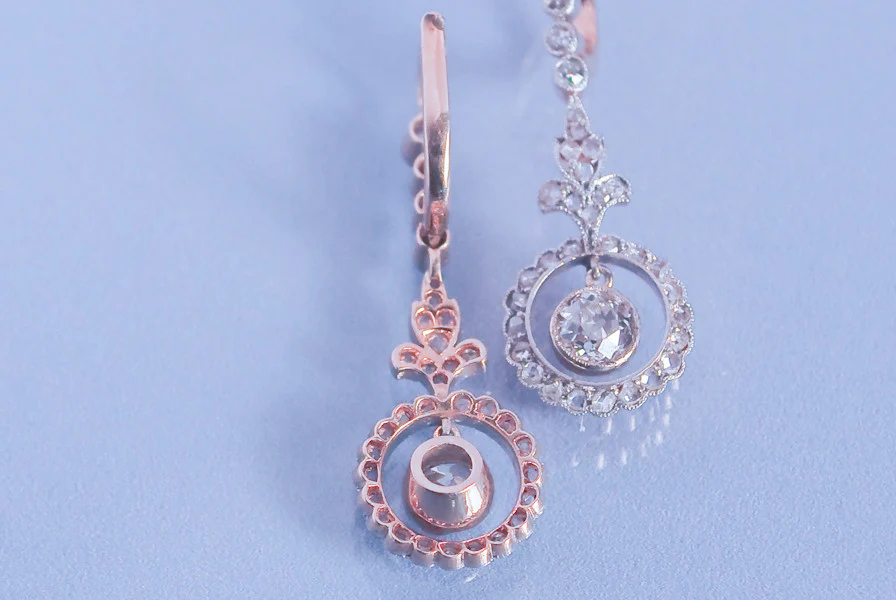 Boucles d'oreille Anciennes Diamants - Image 2