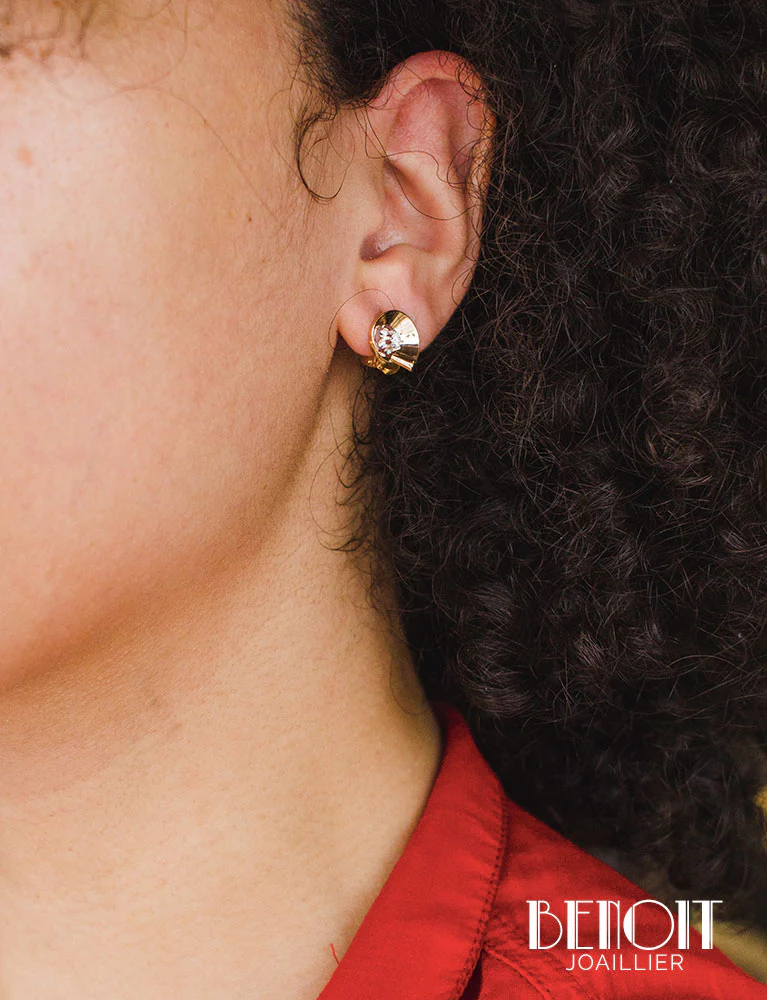 Boucles d'oreilles 1950 Or Jaune Diamant - Image 4