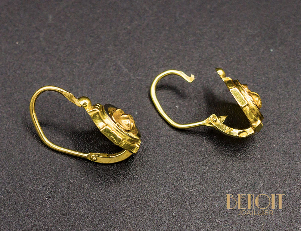 Boucles d'Oreilles Art Déco Boutons de Rose - Image 3