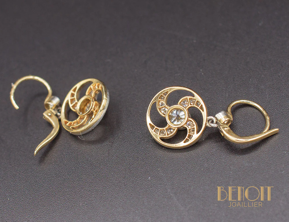 Boucles d'Oreilles Art Déco Diamants - Image 3